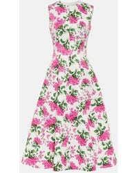 Emilia Wickstead - Mara Floral-print Faille Midi Dress - Lyst