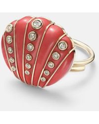 Yvonne Léon - Coquillage Corail 9Kt Ring With Diamonds - Lyst