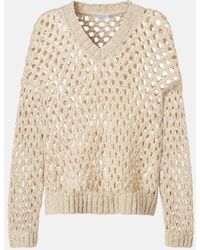 Brunello Cucinelli - Jersey En Mezcla De Seda Y Lino Con Lentejuelas - Lyst