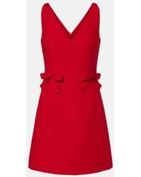 Valentino - Crepe Couture Bow-Detail Minidress - Lyst