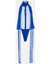 LAQUAN SMITH - Tie-Neck Bodysuit - Lyst