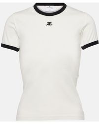 Courreges - Logo Cotton Jersey T-Shirt - Lyst