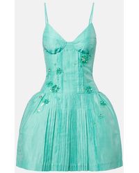 ShuShu/Tong - Embellished Linen-Blend Minidress - Lyst
