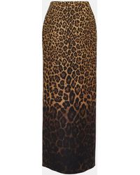 Valentino - Crepe Couture Leopard-print Maxi Skirt - Lyst