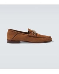 Gucci - Gigi Horsebit Suede Loafers - Lyst