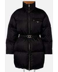 Prada - Re-Nylon Belted Down Jacket - Lyst