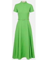 Emilia Wickstead - Robe Midi Camilla En Laine - Lyst