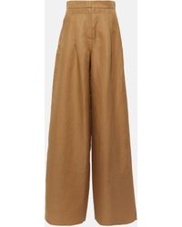 Max Mara - Colonia Linen And Silk Wide-leg Pants - Lyst