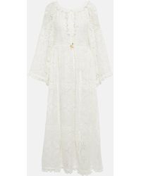 Zimmermann - Robe longue Laurel a broderies anglaises - Lyst