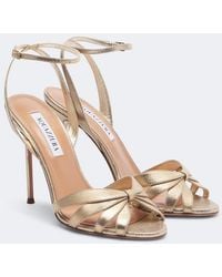 Aquazzura - Soulmate Metallic Leather Sandals - Lyst