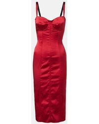 Dolce & Gabbana - Bustier-Kleid Aus Satin - Lyst