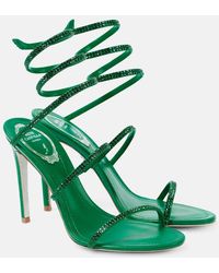 Rene Caovilla - Sandalen Cleo 105 Aus Satin Mit Kristallen - Lyst