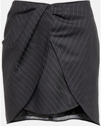 Off-White c/o Virgil Abloh - Pinstripe Asymmetric Wool Blend Miniskirt - Lyst