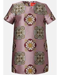 La DoubleJ - Swing Satin Jacquard Minidress - Lyst