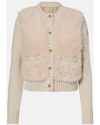 Moncler - Down-Paneled Wool And Teddy Cardigan - Lyst