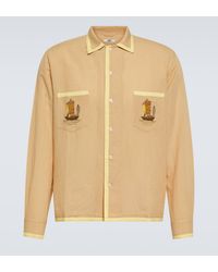 Bode - Embroidered Cotton And Linen Shirt - Lyst