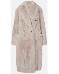 Brunello Cucinelli - Double-Breasted Shearling Coat - Lyst