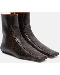Stella McCartney - Snake-Effect Faux Leather Ankle Boots - Lyst