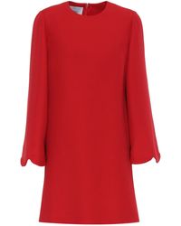 Valentino Wool And Silk Crêpe Minidress - Red