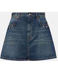 Gucci - Minifalda De Denim Con Horsebit - Lyst