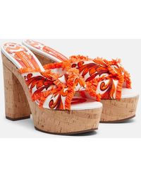 Dolce & Gabbana - Majolica Brocade Platform Sandals - Lyst
