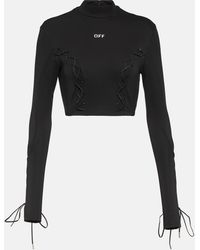 Off-White c/o Virgil Abloh - Logo Laced Cropped Top - Lyst