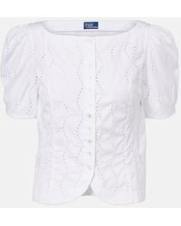 Polo Ralph Lauren - Broderie Anglaise Cotton Top - Lyst