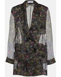 Max Mara - Jabot Floral Silk Organza Blouse - Lyst