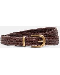 Brunello Cucinelli - Cinturon De Piel Tejida - Lyst