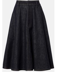 Brunello Cucinelli - Denim Midi Skirt - Lyst