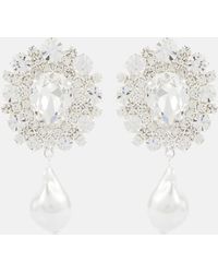 Magda Butrym - Crystal-embellished Faux Pearl Clip-on Earrings - Lyst