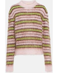 Marni - Striped Mohair-blend Sweater - Lyst