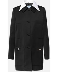 Prada - Mantel Aus Schurwolle Mit Satin - Lyst