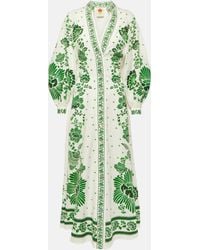 FARM Rio - Forest Soul Printed Linen-blend Maxi Dress - Lyst