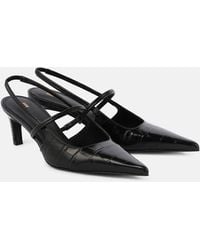 TOTEME - Sharp Croc-Effect Leather Slingback Pumps - Lyst