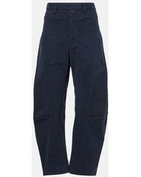 Nili Lotan - Shon Cotton Twill Barrel-Leg Pants - Lyst
