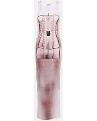 Jean Paul Gaultier - Vestido En Mezcla De Algodon Con Trampantojo - Lyst