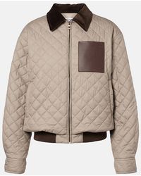 Loewe - Anagram Leather-Trimmed Quilted Jacket - Lyst