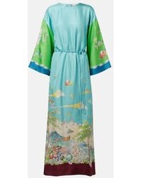 ALÉMAIS - Daria Printed Silk Maxi Dress - Lyst