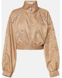 Area - Giacca Cropped Con Cristalli E Logo - Lyst