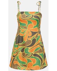 Faithfull the Brand - Bedrucktes Minikleid Ysla Aus Leinen - Lyst