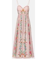 FARM Rio - Vestido Largo En Mezcla De Algodon Floral - Lyst