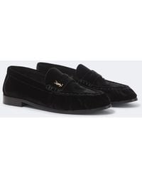 Saint Laurent - Le Loafer Velvet Penny Loafers - Lyst