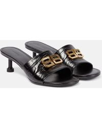 Balenciaga - Groupie Bb Croc-effect Leather Sandals - Lyst