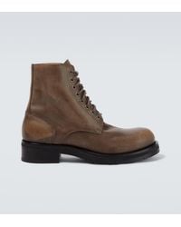 The Row - Distressed Leather Combat Boots - Lyst