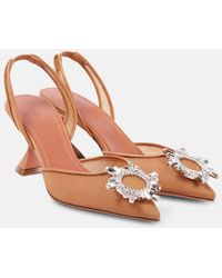 AMINA MUADDI - Begum 70 Embellished Mesh Slingback Pumps - Lyst