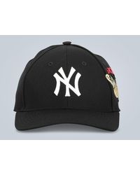 Gucci Gorra de béisbol de algodón bordado - Negro