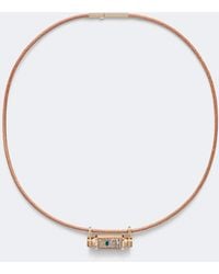 Marie Lichtenberg - Luck Smash 18Kt And Leather Locket Necklace With Emerald - Lyst