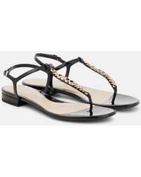 Gucci - Signoria Patent Leather Thong Sandals - Lyst
