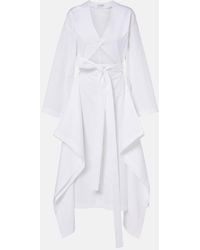 Alaïa - Cutout Cotton Poplin Midi Dress - Lyst